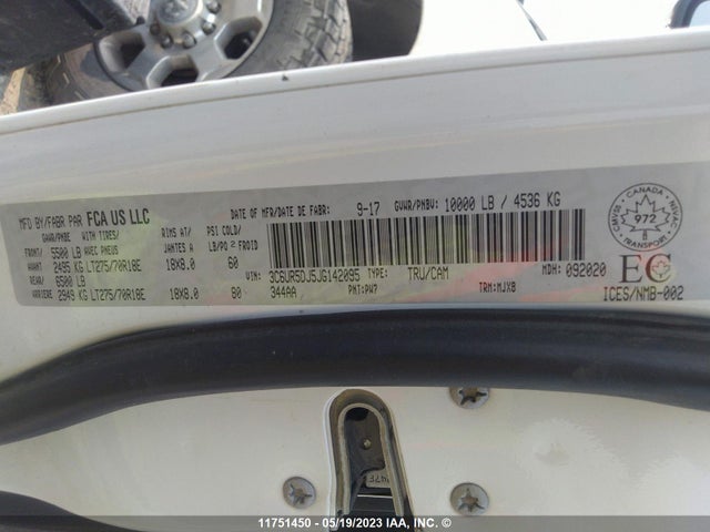 3C6UR5DJ5JG142095 RAM 2500 Slt
