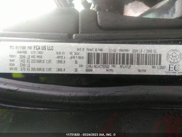 1C4RJFAG1HC752562 Jeep Grand Cherokee Laredo