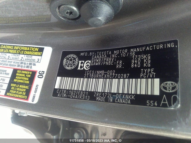 Toyota Corolla Ce/se/le 2017 2T1BURHEXHC770287 Image 10