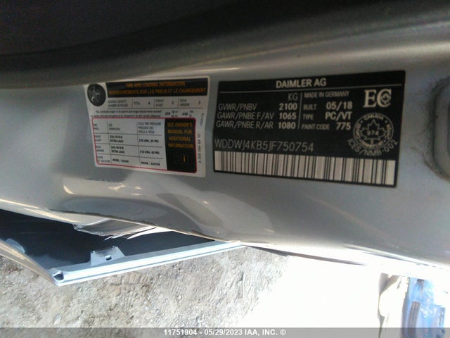 WDDWJ4KB5JF750754 Mercedes-Benz C-class C 300
