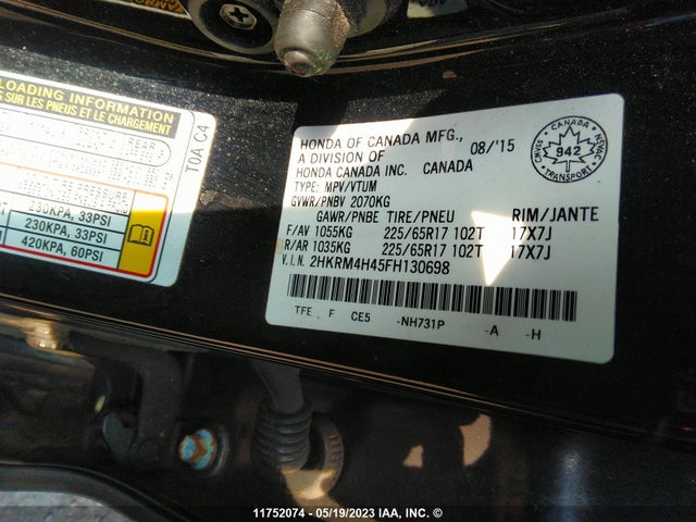 Honda CR-V SE 2015 2HKRM4H45FH130698 Image 9