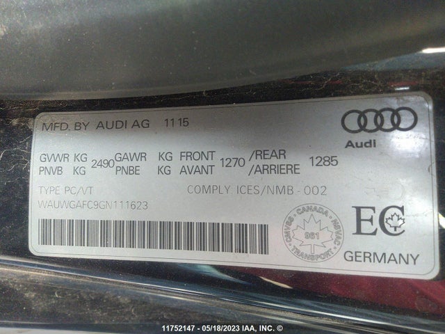 WAUWGAFC9GN111623 Audi A7 Premium Plus