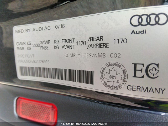 WAUENCF59JA128919 Audi A5 Premium Plus S-line