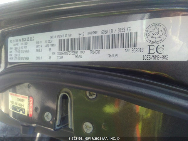 1C6RR7NM9FS726896 RAM 1500 Laramie