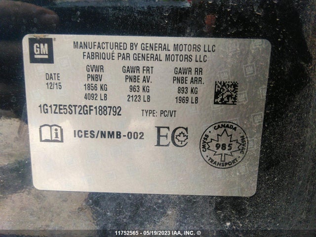 Chevrolet MALIBU LT 2016 1G1ZE5ST2GF188792 Image 11