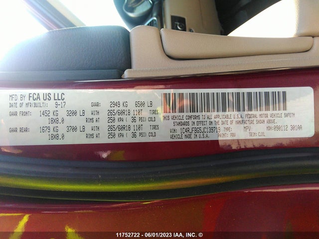 1C4RJFBG5JC139719 Jeep Grand Cherokee Limited