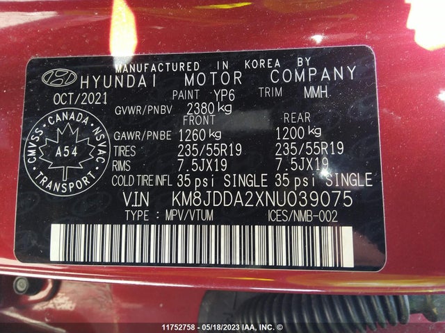 Hyundai Tucson Luxury/ultimate 2022 KM8JDDA2XNU039075 Image 10