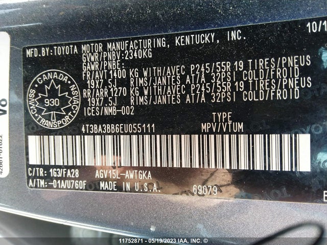 Toyota Venza 2014 4T3BA3BB6EU055111 Image 9