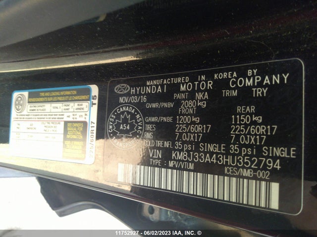 Hyundai TUCSON SE 2017 KM8J33A43HU352794 Image 10