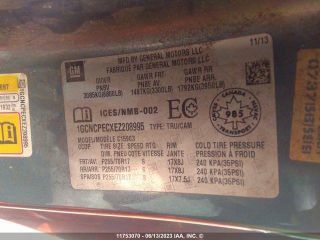 Chevrolet Silverado C1500 2014 1GCNCPECXEZ208995 Image 9