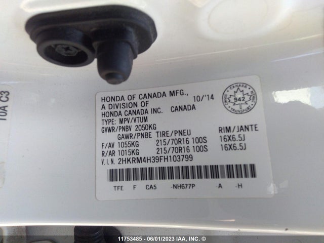 Honda CR-V LX 2015 2HKRM4H39FH103799 Image 10