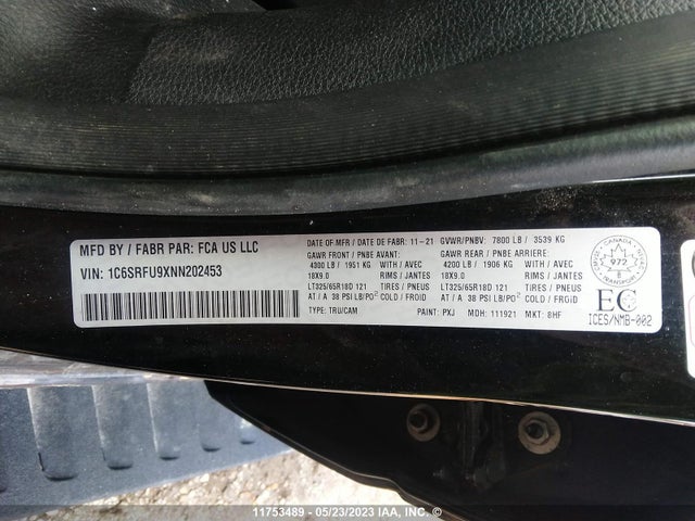 1C6SRFU9XNN202453 RAM 1500 Trx