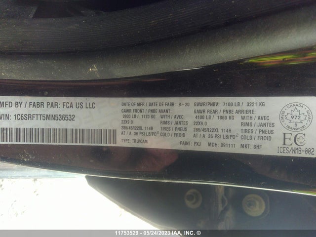 1C6SRFTT5MN536532 RAM 1500 Sport