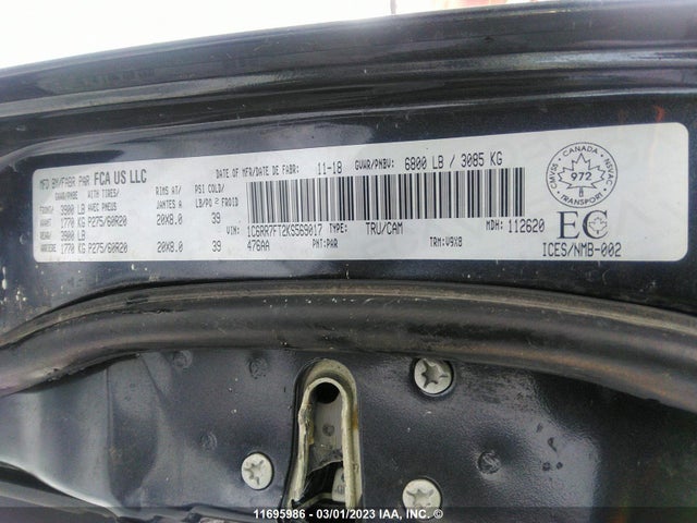 1C6RR7FT2KS569017 RAM 1500 Classic Tradesman