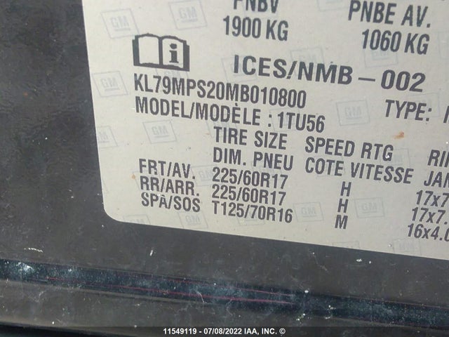 Chevrolet Trailblazer Lt 2021 KL79MPS20MB010800 Image 9