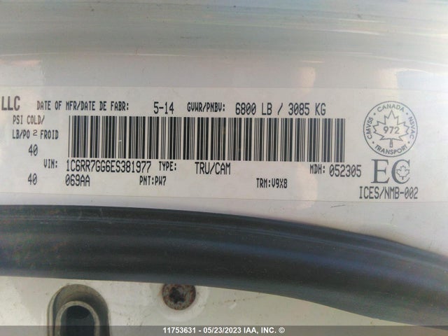 1C6RR7GG6ES381977 RAM 1500 Slt