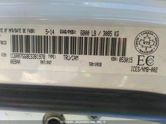 1C6RR7GG8ES381978 RAM 1500 Slt