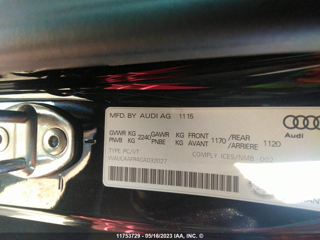 WAUC4AFR4GA032027 Audi S5 Premium Plus