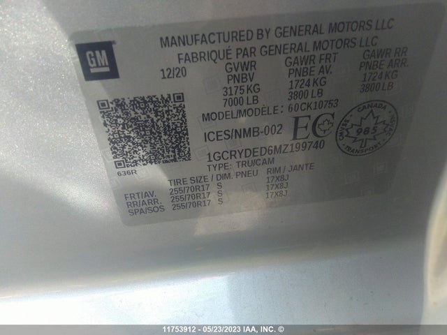 Chevrolet Silverado K1500 Lt 2021 1GCRYDED6MZ199740 Image 9