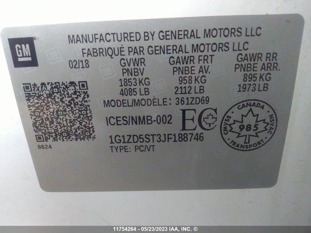 Chevrolet MALIBU LT 2018 1G1ZD5ST3JF188746 Image 10