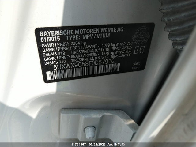 5UXWX9C58F0D57910 BMW X3 Xdrive28i
