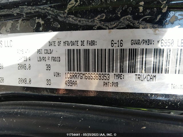 1C6RR7GM6GS369353 RAM 1500 Slt