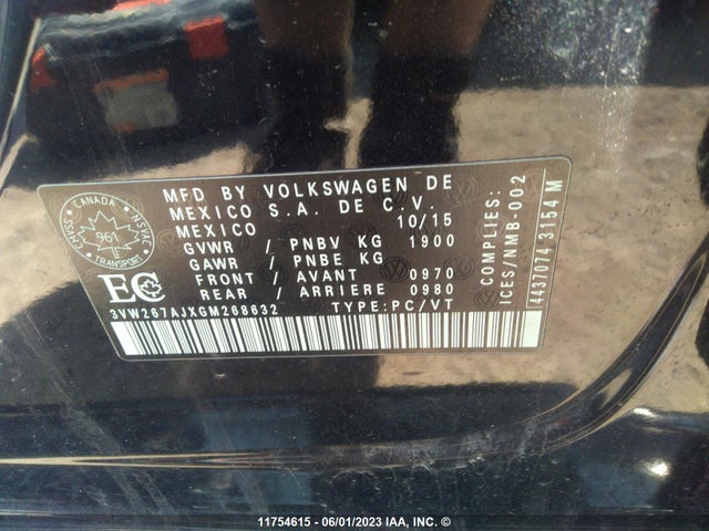 Volkswagen JETTA S 2016 3VW267AJXGM268632 Image 10