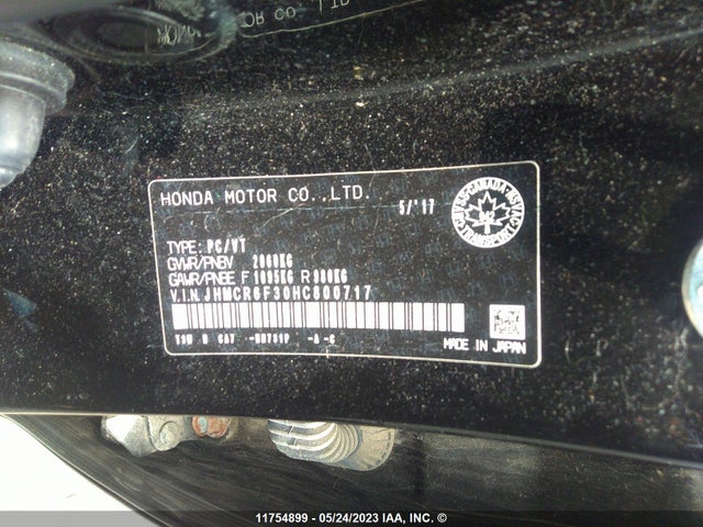 Honda ACCORD HYBRID 2017 JHMCR6F30HC800717 Image 10