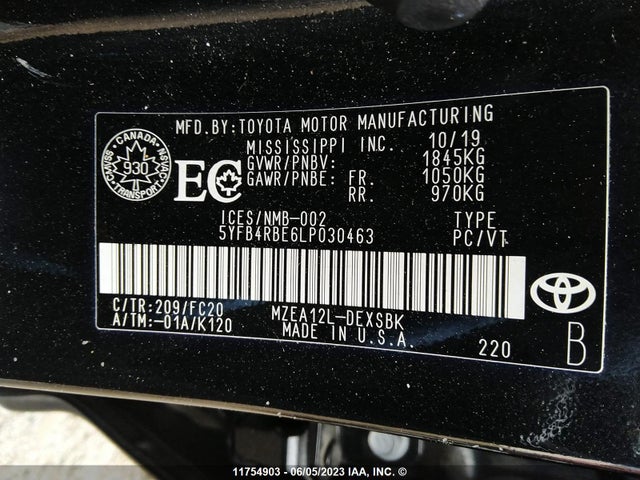 Toyota Corolla Se/xse 2020 5YFB4RBE6LP030463 Image 11