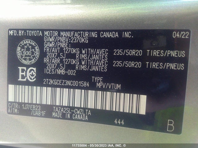 2T2KGCEZ3NC001584 Lexus NX 350