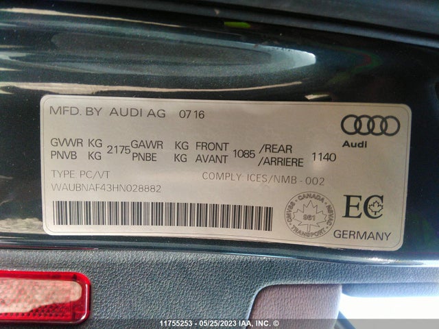 WAUBNAF43HN028882 Audi A4 Progressiv