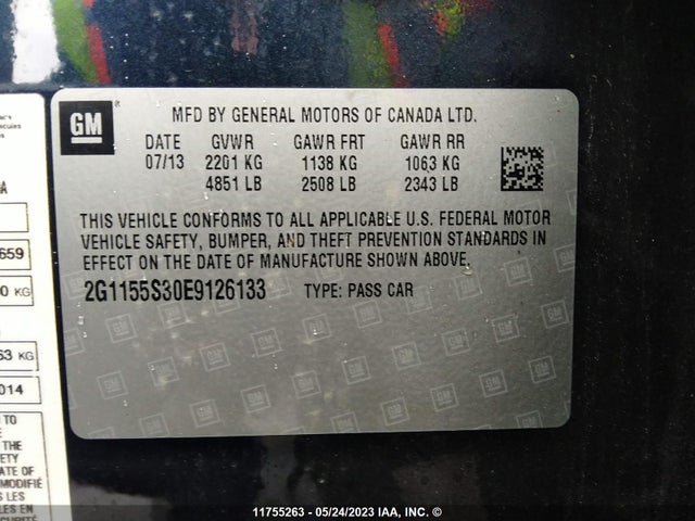 Chevrolet IMPALA LTZ 2014 2G1155S30E9126133 Image 9