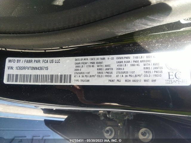 1C6SRFVT8NN436715 RAM 1500 Sport