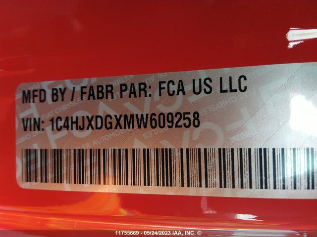 1C4HJXDGXMW609258 Jeep Wrangler Unlimited Sport