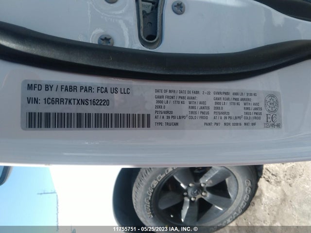 1C6RR7KTXNS162220 RAM 1500 Classic Tradesman