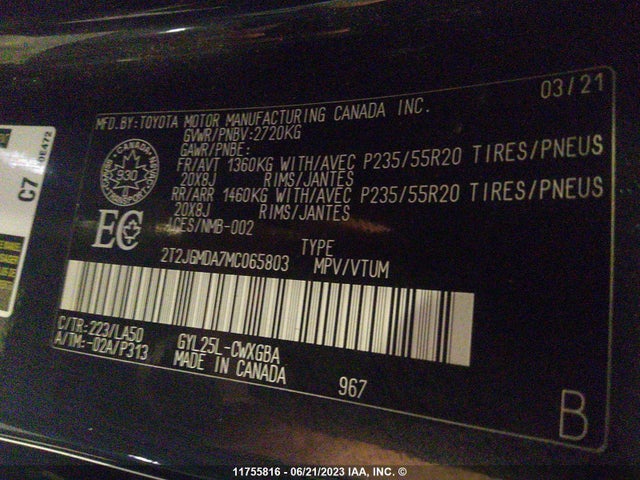 2T2JGMDA7MC065803 Lexus RX 450H
