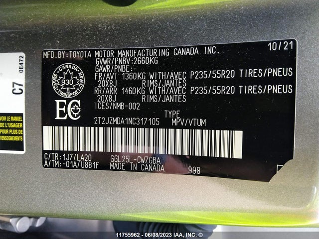 2T2JZMDA1NC317105 Lexus RX 350