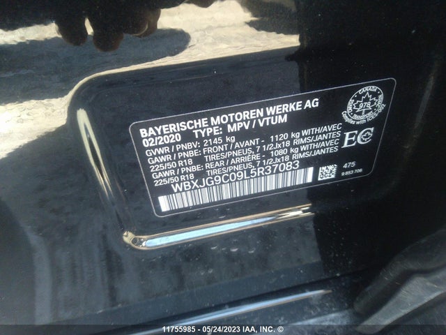 WBXJG9C09L5R37083 BMW X1 Xdrive28i