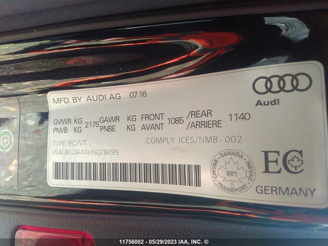 WAUBNAF44HN028499 Audi A4 Progressiv
