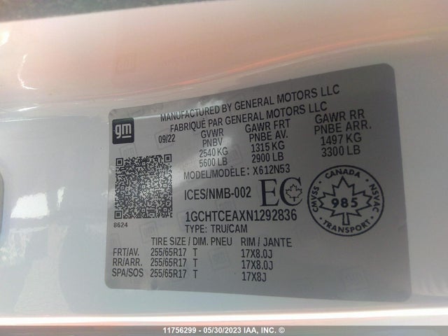 Chevrolet Colorado 4wd Lt 2022 1GCHTCEAXN1292836 Image 9
