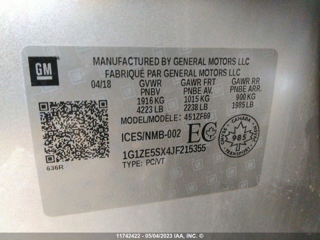 Chevrolet Malibu Premier 2018 1G1ZE5SX4JF215355 Image 10