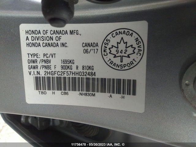 Honda Civic Lx 2017 2HGFC2F57HH032484 Image 9