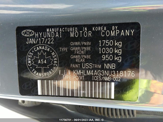 Hyundai ELANTRA SEL 2022 KMHLM4AG3NU318176 Image 11