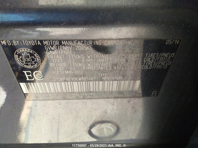 Toyota Rav4 Xle 2014 2T3RFREV9EW185487 Image 10