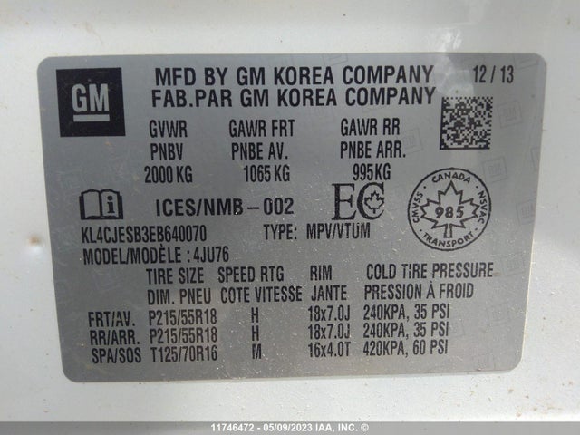 Buick Encore 2014 KL4CJESB3EB640070 Image 10