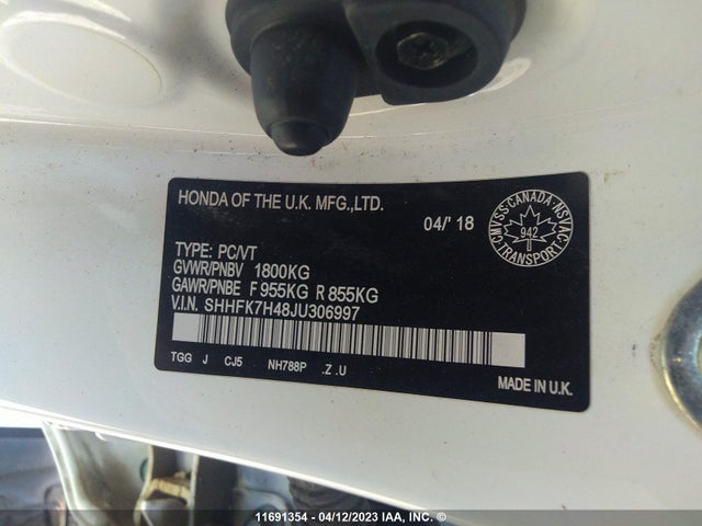 Honda Civic Sport 2018 SHHFK7H48JU306997 Image 9