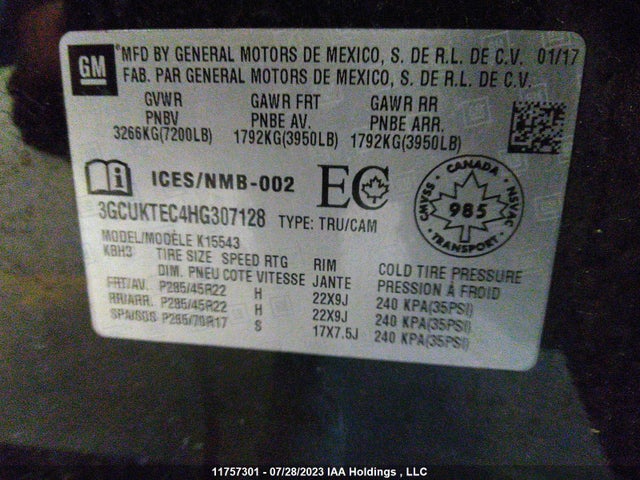 Chevrolet Silverado K1500 High Country 2017 3GCUKTEC4HG307128 Image 9
