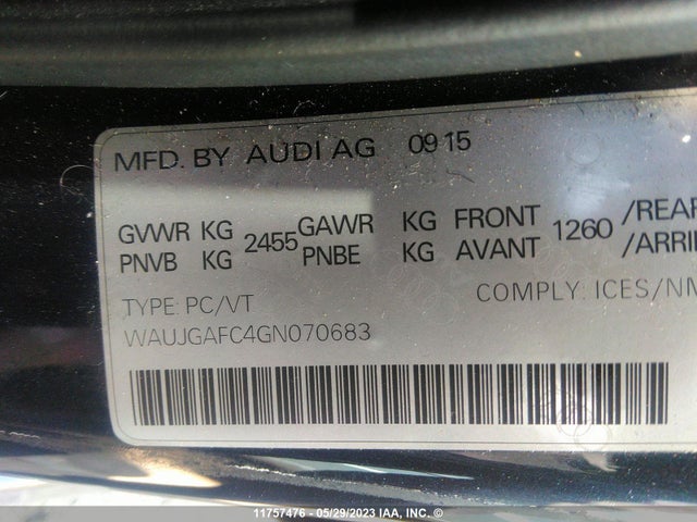 WAUJGAFC4GN070683 Audi A6 Quattro Prog/technik S Ln