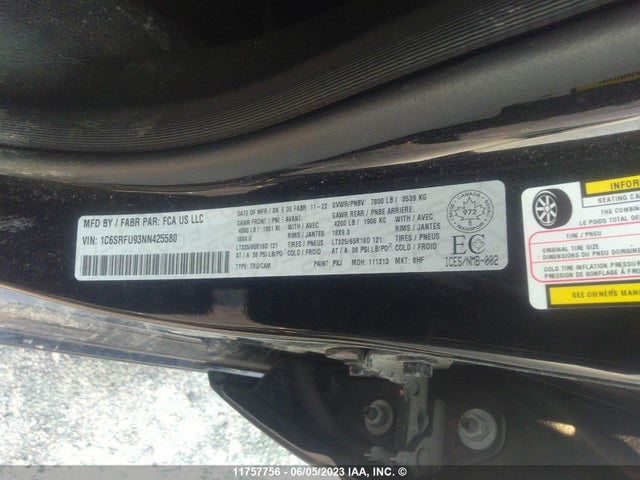 1C6SRFU93NN425580 RAM 1500 Trx