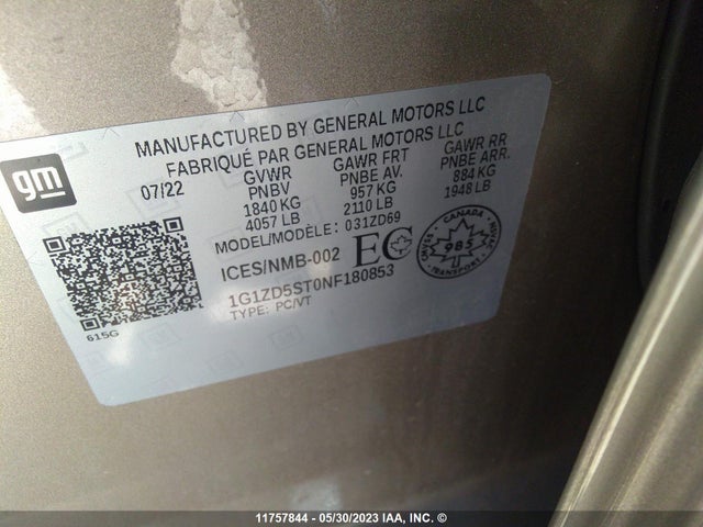 Chevrolet MALIBU LT 2022 1G1ZD5ST0NF180853 Image 10